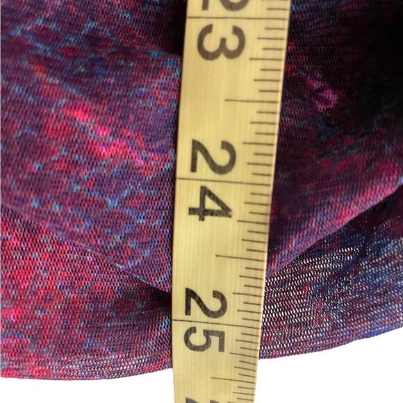 INC Sheer TOP Womens L Petite Purple Snakeskin Pattern Long Sleeve Turtle Neck - Picture 10 of 11